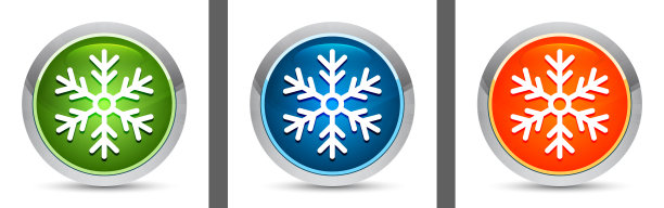 雪花图标现代设计圆形按钮设置插图图片下载