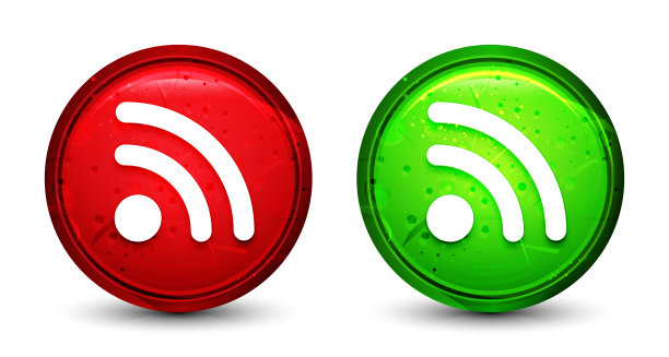 RSS馈电图标数字几何设计圆形按钮设置插图图片下载