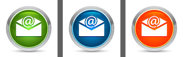通讯电子邮件图标现代设计圆形按钮设置插图图片下载