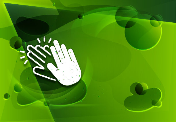 手拍图标玻璃时尚抽象绿色背景插图图片下载