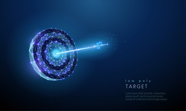 低聚的目标。箭在中间的飞镖板。图片下载