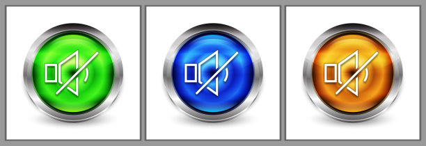 静音扬声器图标现代眼球圆形按钮设置插图图片下载