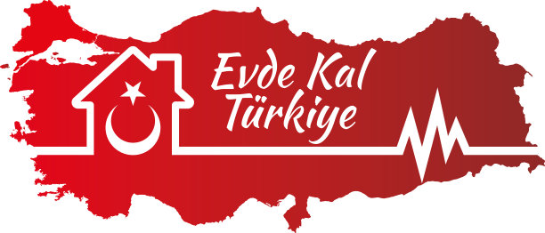 Evde Kal的社交媒体帖子是土耳其人的“呆在家里”。标签evdekal。待在家里的土耳其国旗和房子形状和土耳其地图矢量。图片下载
