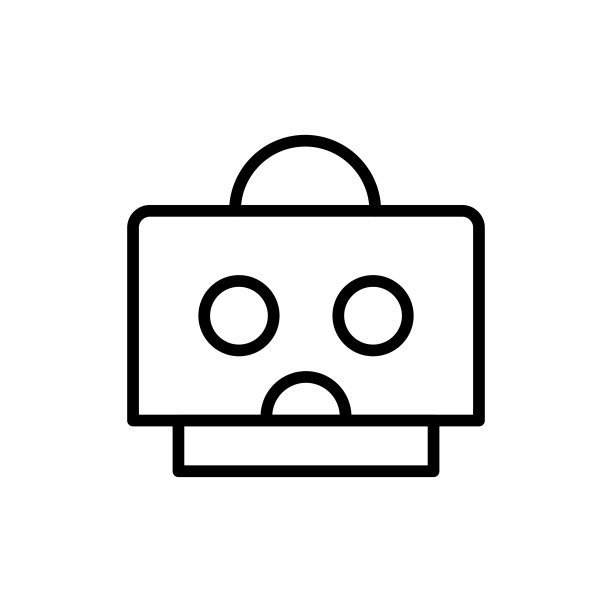 简单的机器人线图标。图片下载