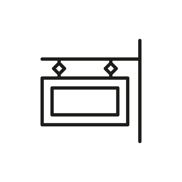 简单的标识板线条图标。图片下载
