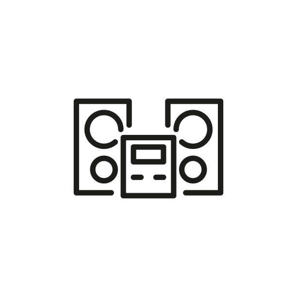 简单的扬声器线路图标。图片下载