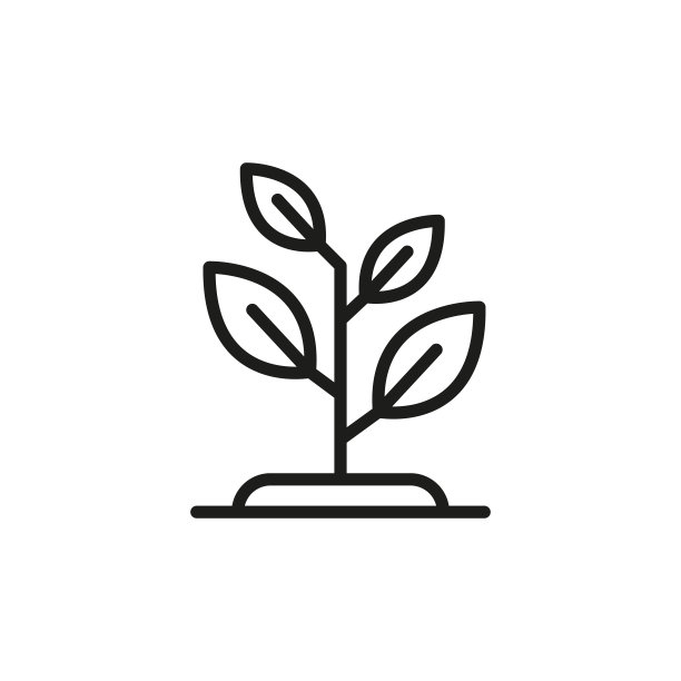 简约树木线条图标图片下载