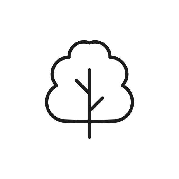 简约树木线条图标图片下载
