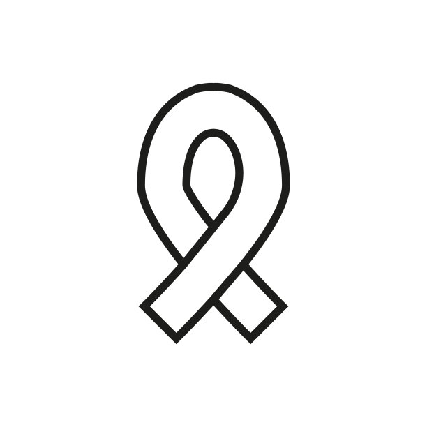 简单的HIV艾滋病乳腺癌线图标。图片下载