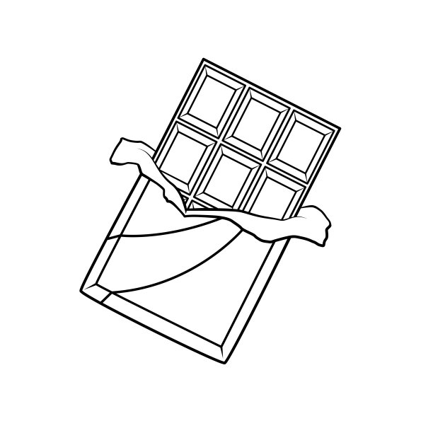 矢量插图的巧克力孤立在白色的背景儿童着色活动工作表/工作簿。图片下载