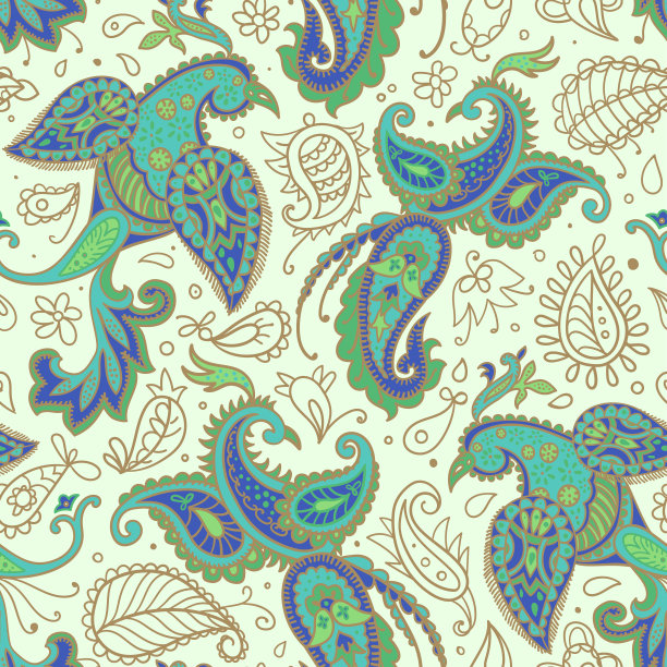 矢量无缝佩斯利模式。图片下载