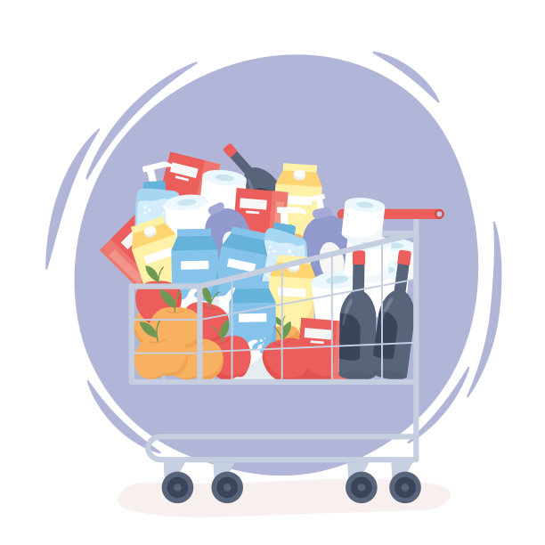装满购物车购物市场食物超额购买图片下载