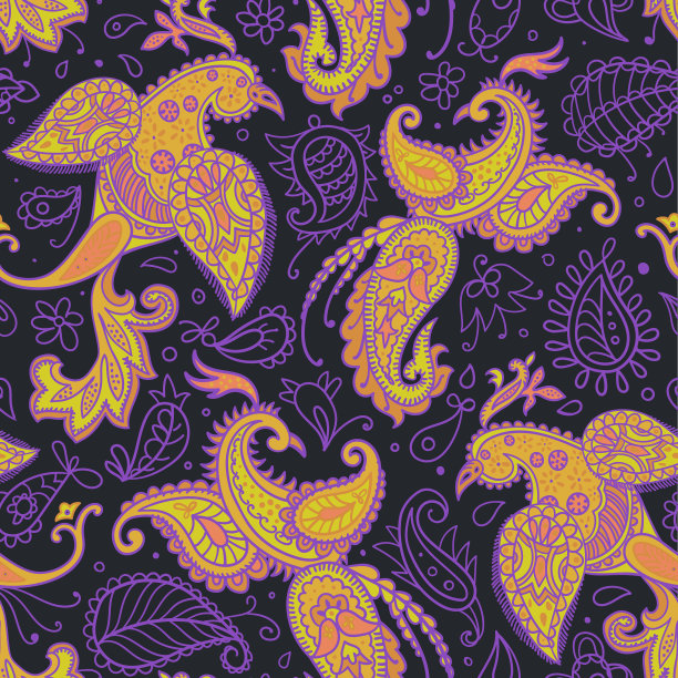 矢量无缝佩斯利模式。图片下载