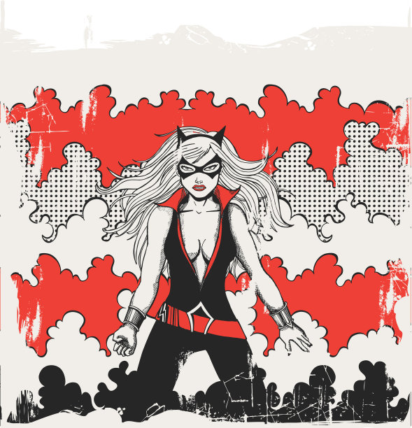 超级英雄女性复古绘画图片下载