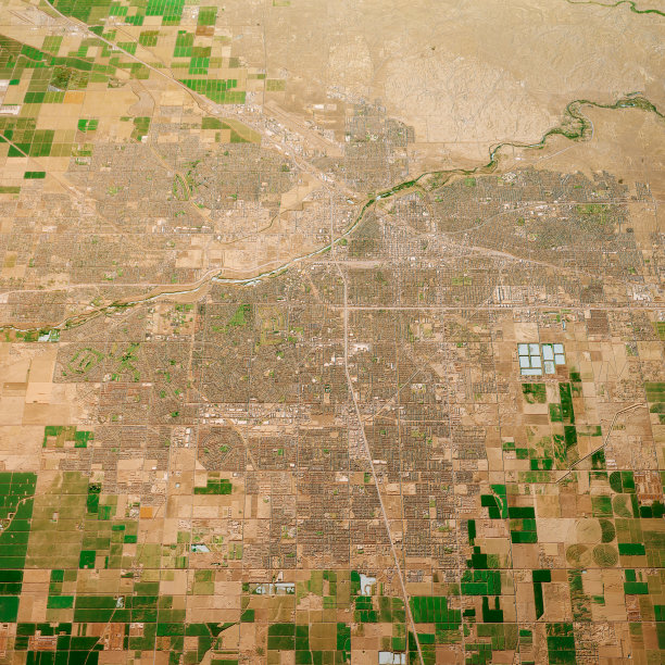 贝克斯菲尔德加州3D渲染地图颜色顶视图2019年7月图片下载