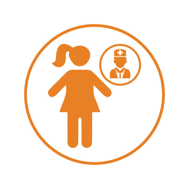 儿童保健，医生，儿科图标，橙色版本图片下载