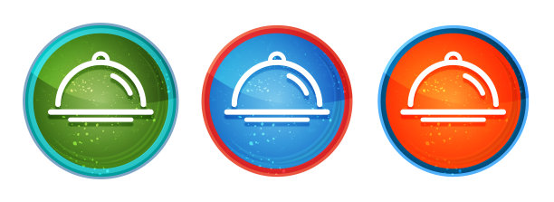 食品封面图标抽象数字圆形按钮设置插图图片下载