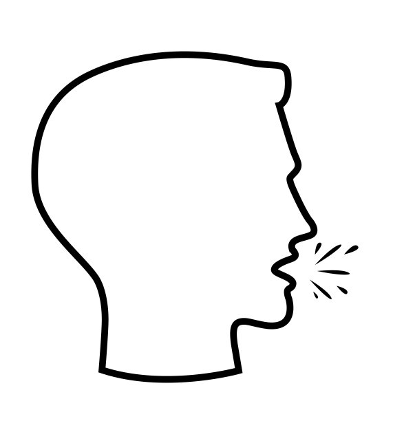 咳嗽与痰矢量图标。手机概念和网页设计的平面标志充满了口臭。咳嗽人字形图标。象征,标志说明。像素完美矢量图形图片下载