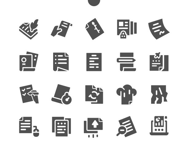 文件精心制作的像素完美矢量固体图标30 2x网格Web图形和应用程序。简单的最小的象形图图片下载