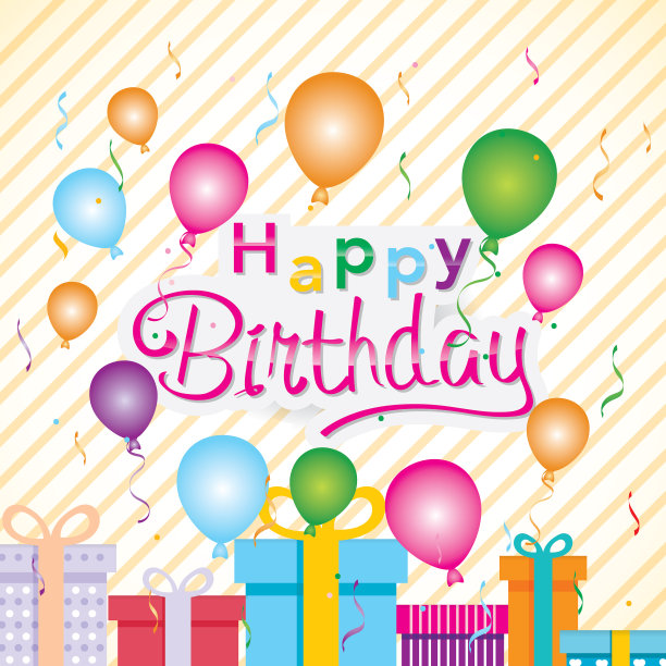生日快乐的背景气球图片下载