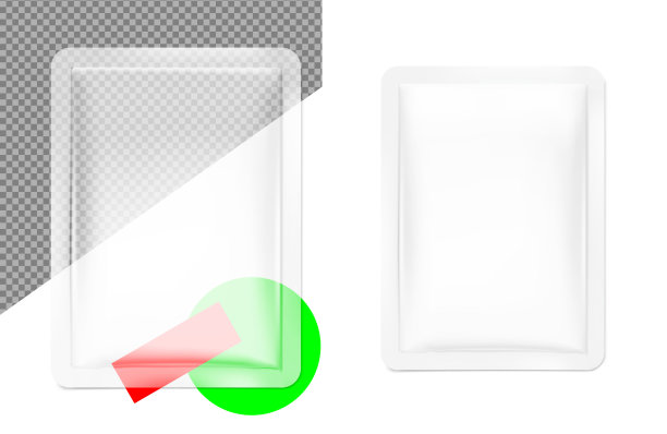 食品、化妆品和卫生用小袋包装。分层文件透明高光。图片下载