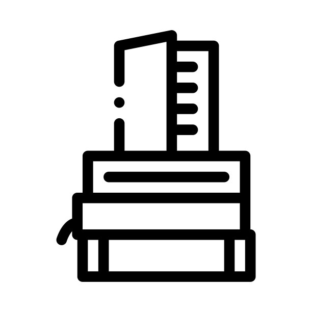 书本堆图标矢量轮廓插图图片下载