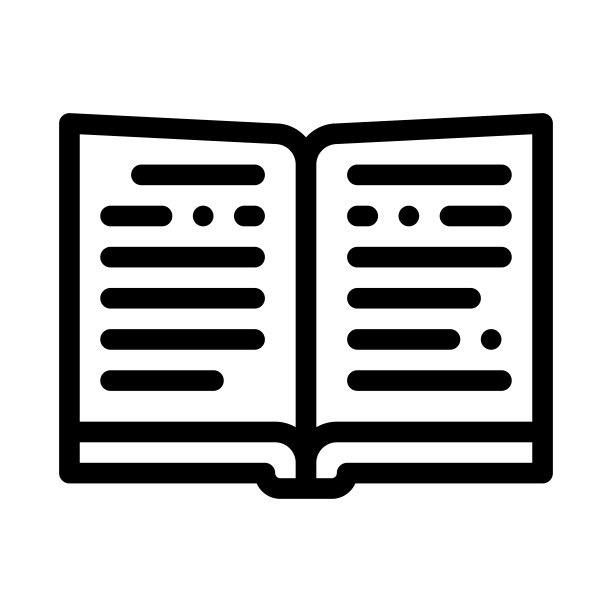 打开书图标矢量大纲插图图片下载