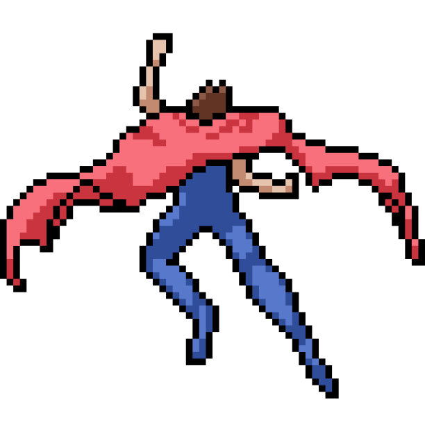 矢量像素艺术孤立的超级英雄图片下载