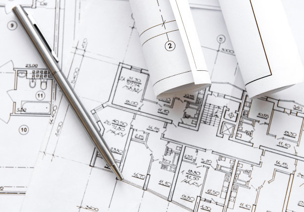 建筑师工作场所俯视图图片下载
