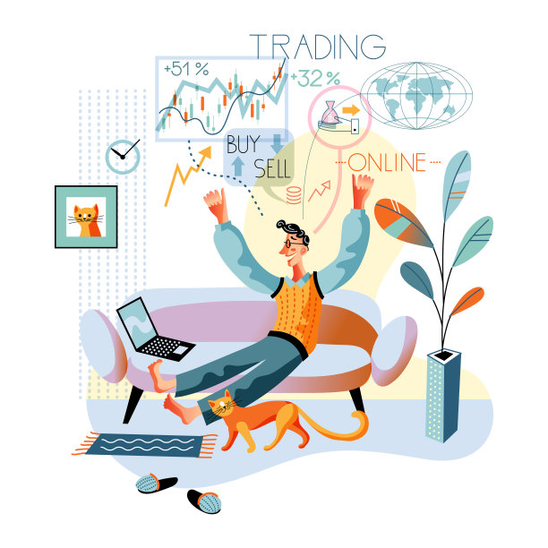 在股票市场上赚钱的成功交易者图片下载