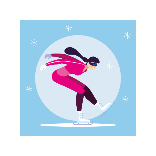 年轻女子滑冰，冬季运动图片下载