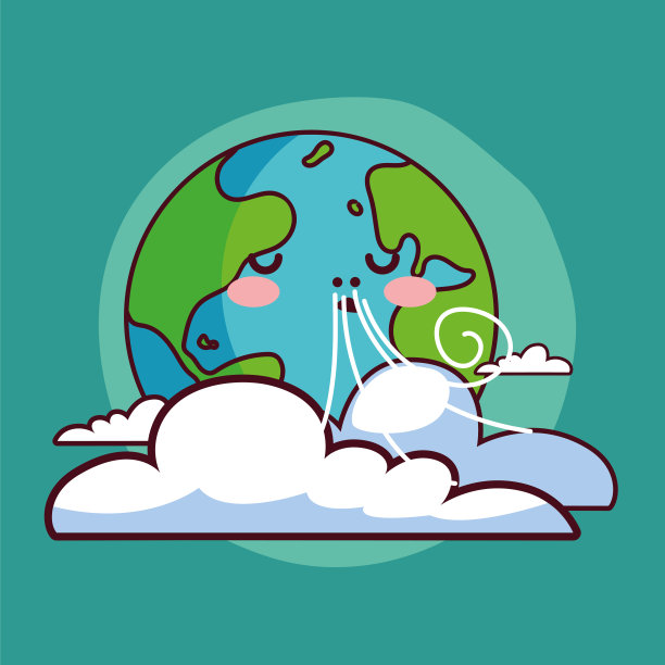 行星地球微笑卡哇伊的卡片图片下载