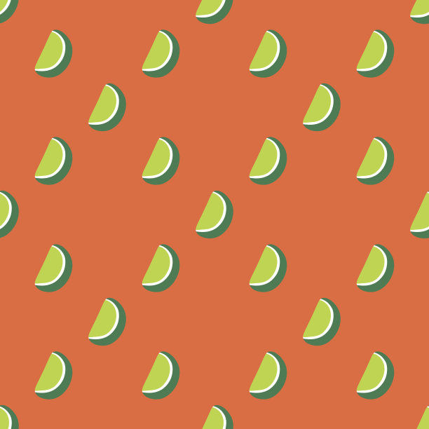 无缝的柑橘背景。图案与酸橙片。矢量插图。图片下载