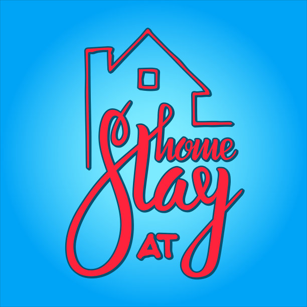 关于新型冠状病毒COVID-19的隔离标志，用于居家，阻止冠状病毒的传播。平面风格，海报，横幅，模板排版，矢量插图。图片下载