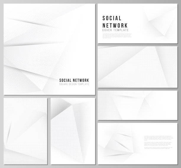 矢量布局的社会网络模型封面设计，网站设计，网站背景或广告模型。半色调虚点背景与灰点，抽象梯度背景。图片下载