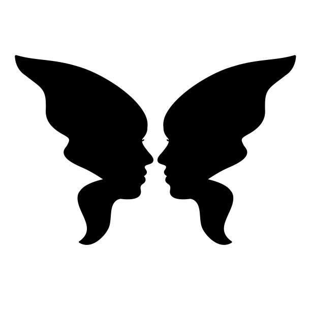 一个蝴蝶翅膀形状的女人的脸。抽象的设计理念适用于美容院、水疗中心、化妆品、整形外科。图片下载