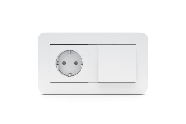 3D渲染照明开关或关闭和插头上的白色图片下载