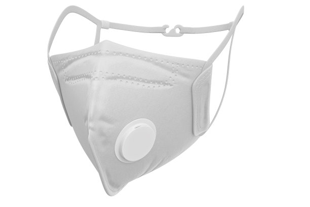 医用外科口罩的3d渲染，抗冠状病毒口罩面部灰尘Pm2.5，隔离在白色背景与剪切路径。图片下载