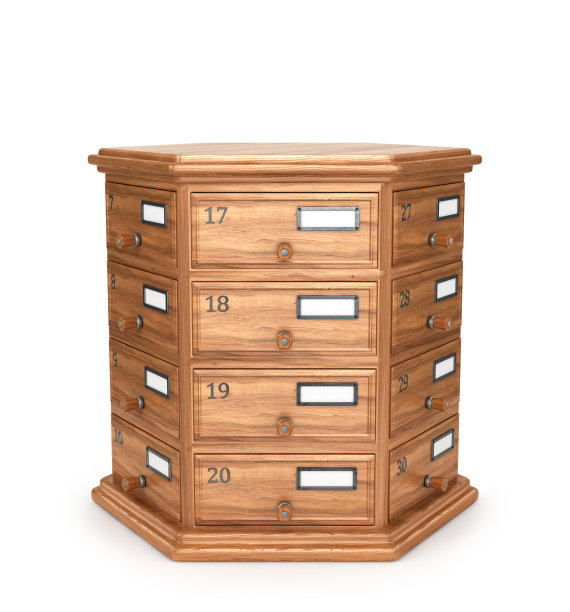 家具、档案。床头柜，木箱。现代设计师，五斗柜，孤立在白色背景。三维演示图片下载