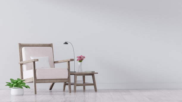 现代复古室内客厅- 3D渲染图片下载