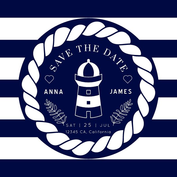 航海婚礼矢量设计图片下载