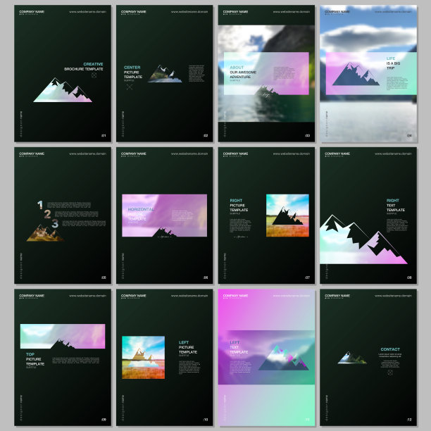 创意手册模板。封面设计模板的传单，传单，小册子，报告，报告，杂志。背景为旅游露营、自然旅游、露营。Aadventure设计理念。图片下载