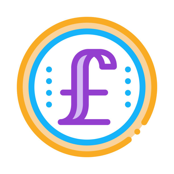 磅硬币图标矢量轮廓插图图片下载