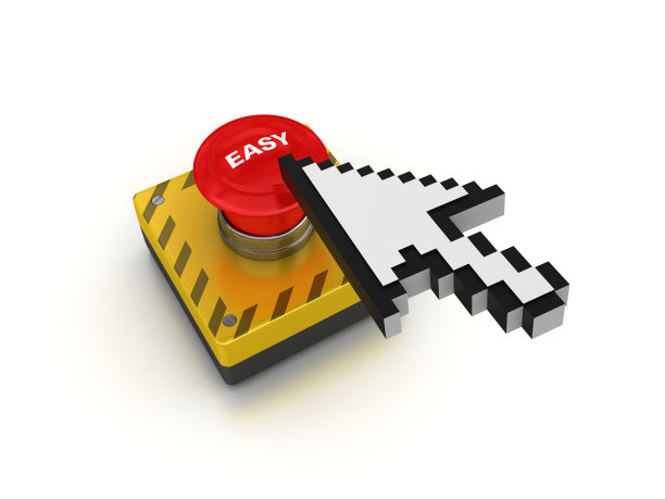 简单的按钮与鼠标指针- 3D渲染图片下载