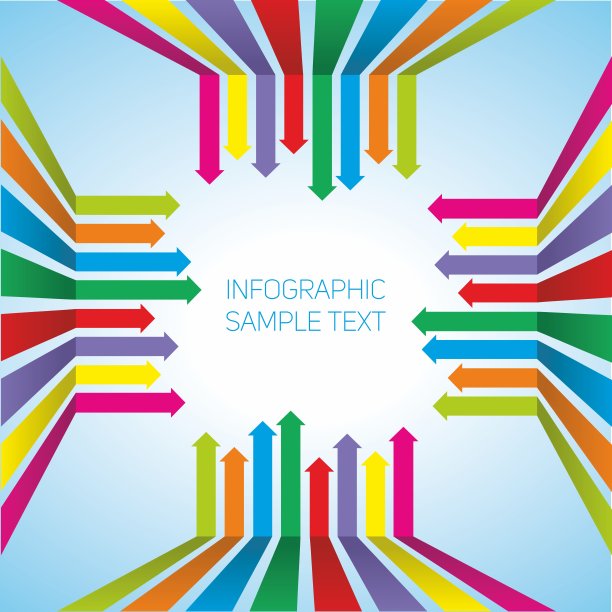 矢量插图。箭在创意丰富多彩的平面设计。图片下载