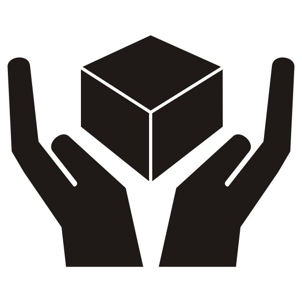 黑色剪影的手与纸板，矢量图标图片下载