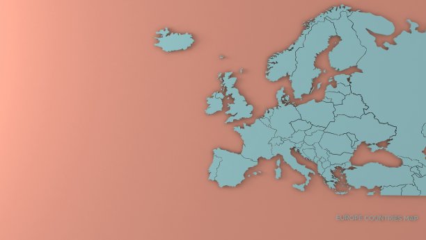 欧洲地图。欧洲国家绘制地图。图片下载