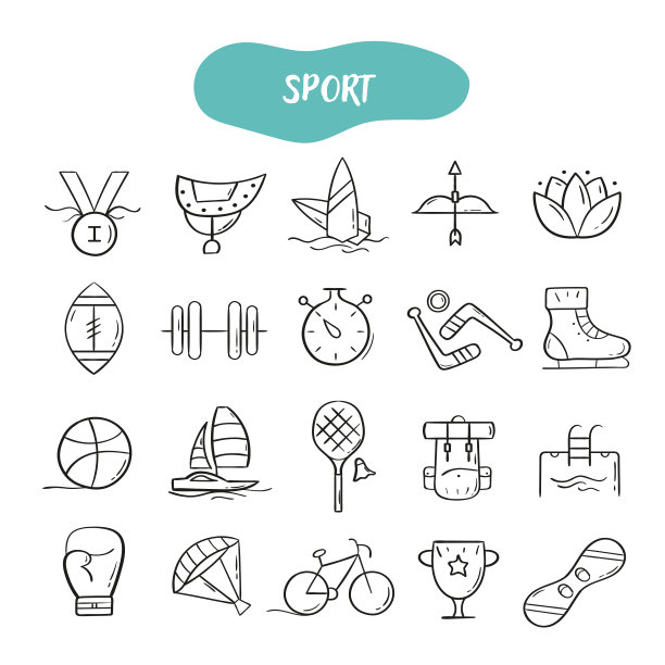 黑色线形运动图标图片下载