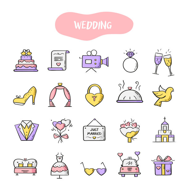 婚礼颜色图标图片下载