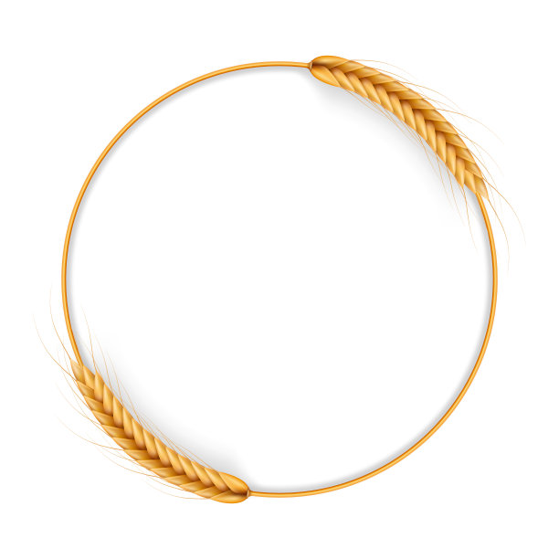 由小麦小穗制成的框架花环。每股收益10图片下载